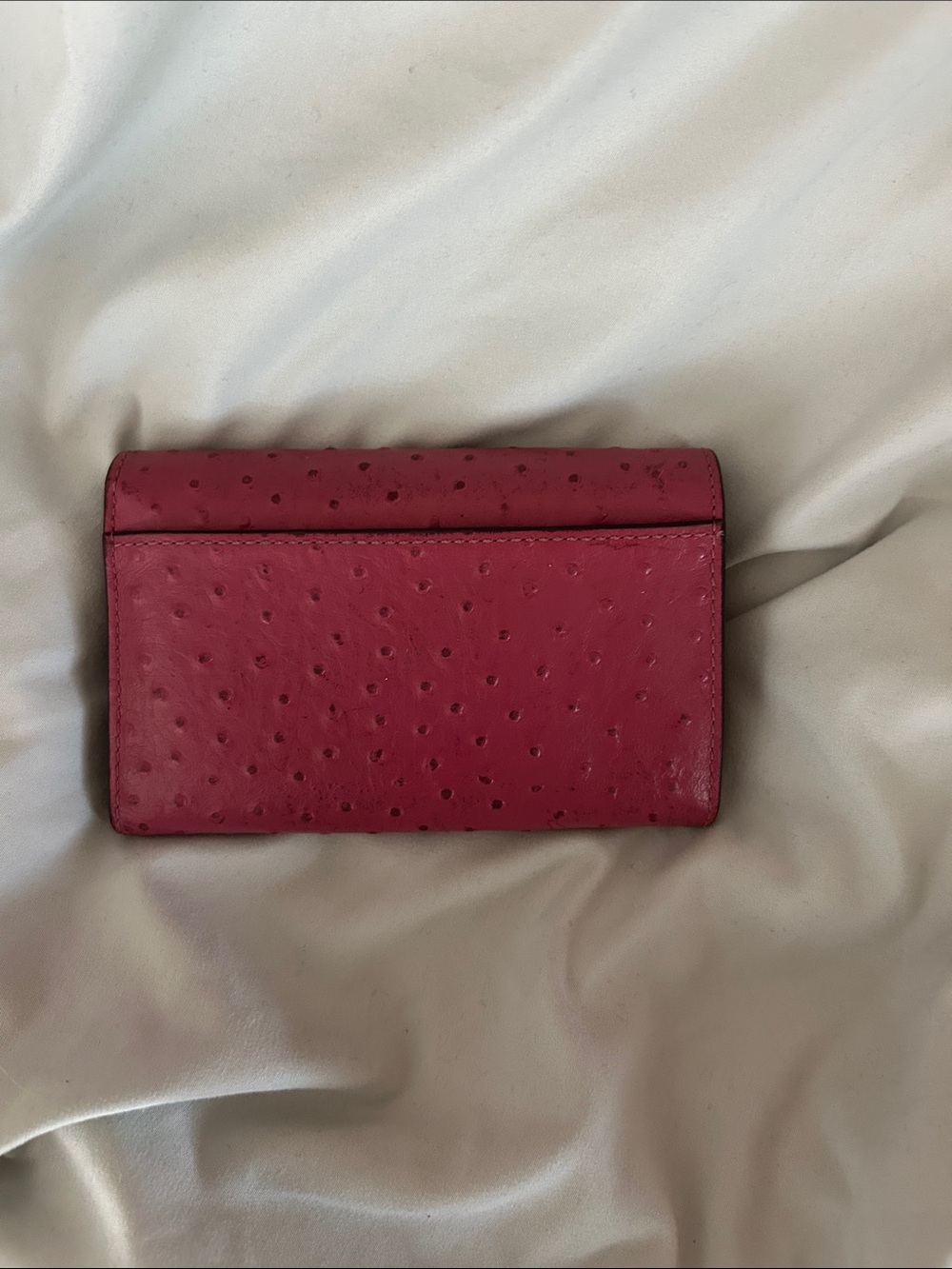 Coach Small Ostrich-Embossed Wallet in Berry Pink - Picture 3 of 3